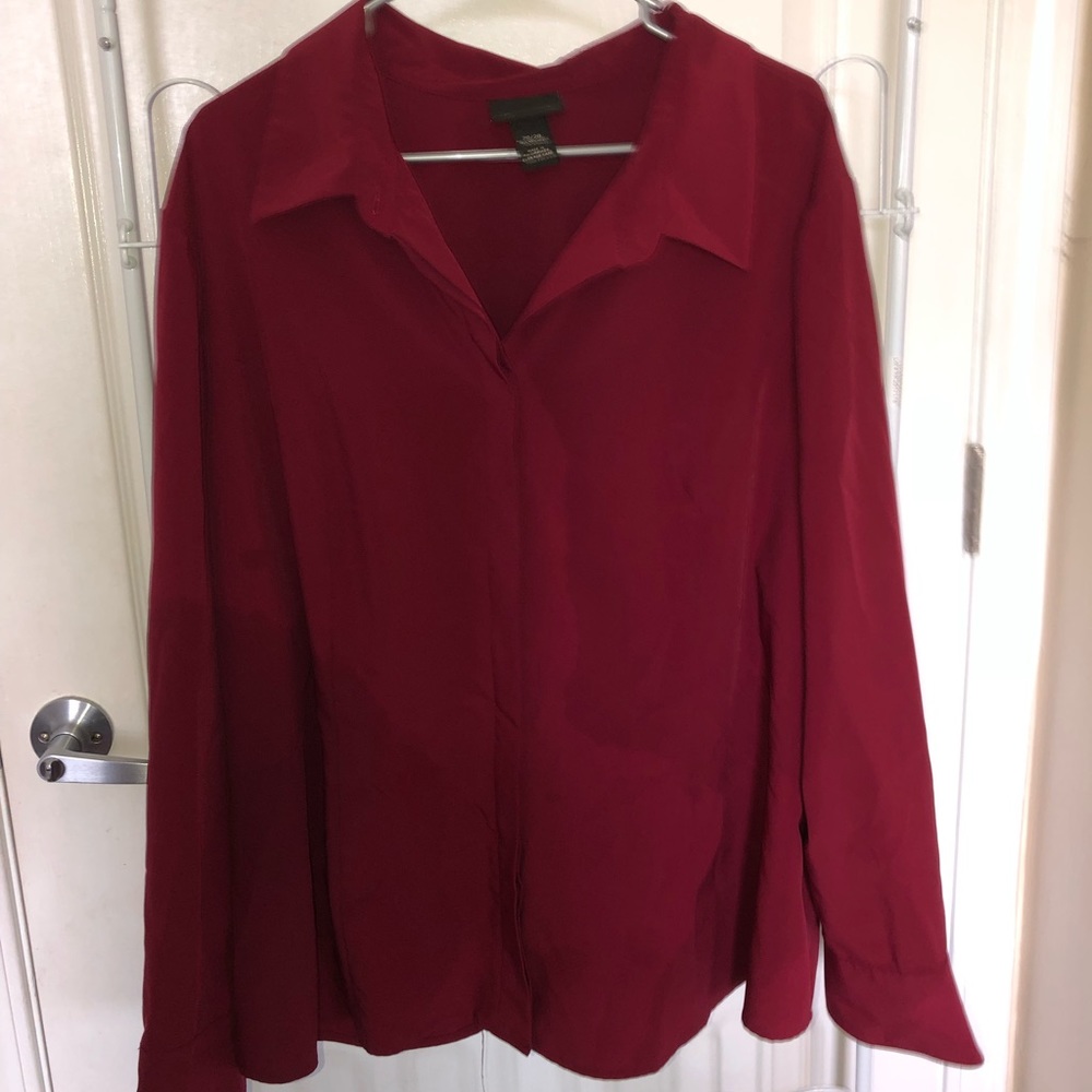 Red button down